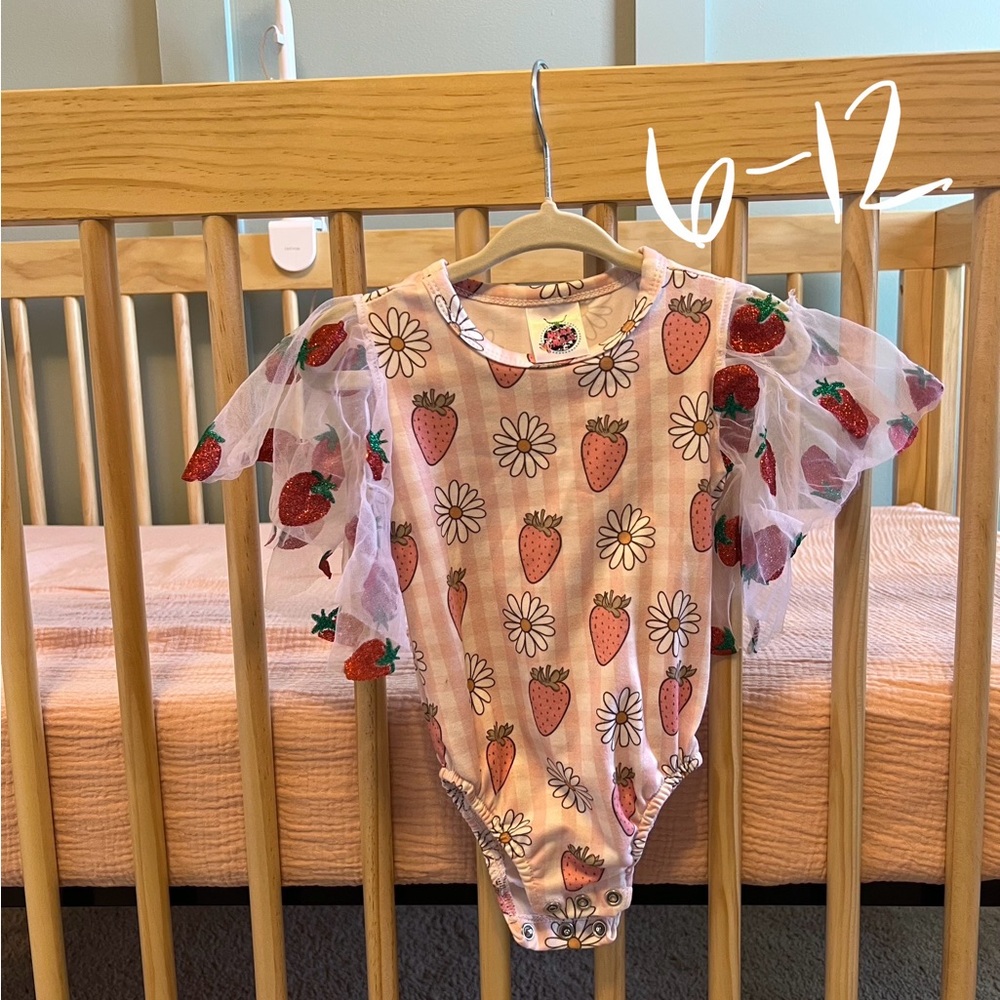 Handmade Strawberry and Daisy Kids Onesie